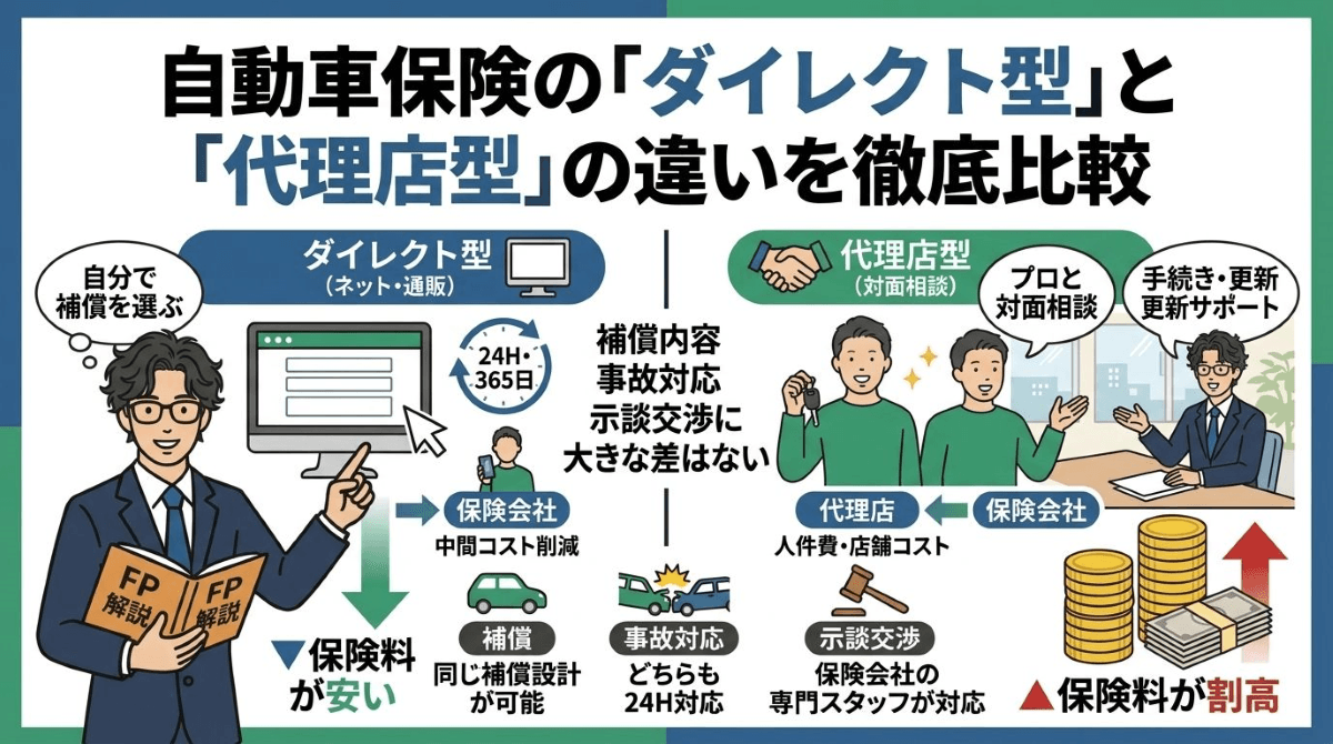 自動車保険の「ダイレクト型」と「代理店型」の根本的な違い