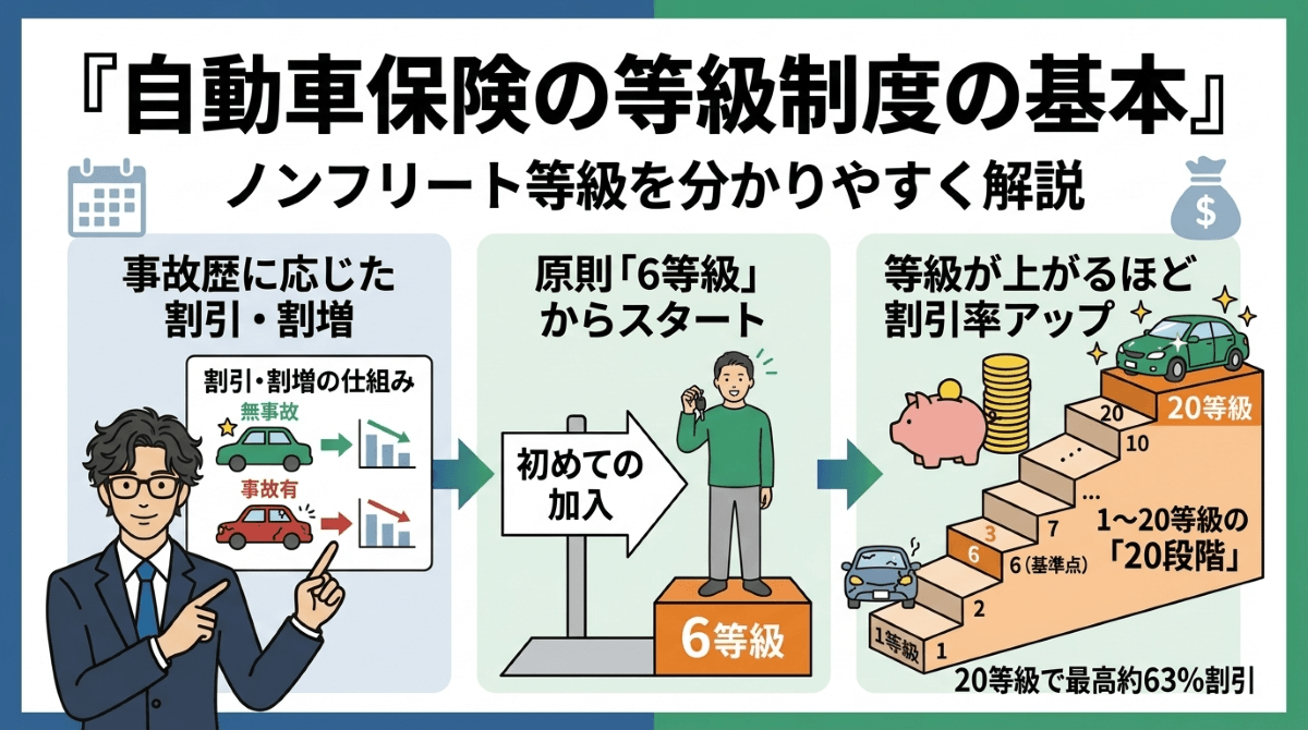 自動車保険の等級制度(ノンフリート等級)の基本
