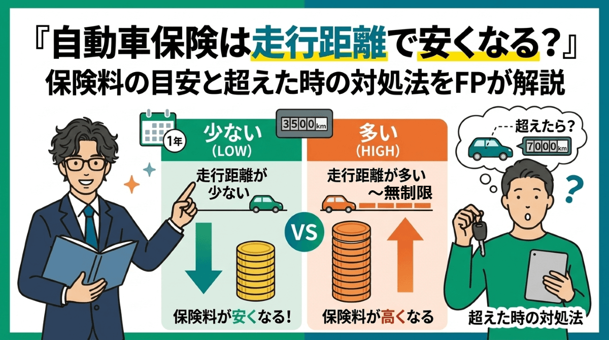 自動車保険は走行距離で安くなる？保険料の目安と超えた時の対処法をFPが解説