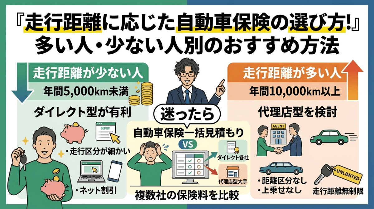 走行距離に応じた自動車保険の選び方！多い人・少ない人別のおすすめ方法