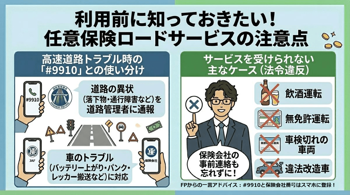 利用前に知っておきたい!任意保険のロードサービスに関する注意点