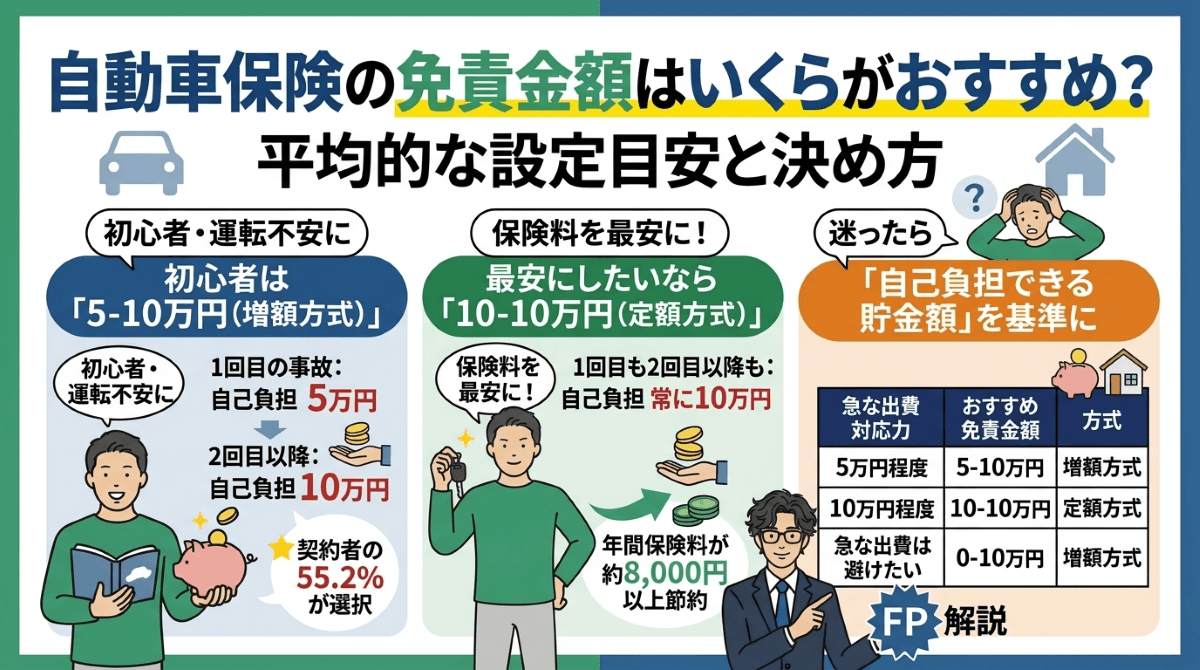 自動車保険の免責金額はいくらがおすすめ？平均的な設定目安と決め方